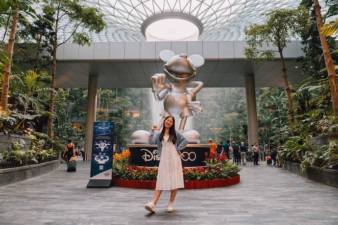 5 Ways To Celebrate Disney Magic at Disney100 at Jewel Changi Airport - Singapore’s largest platinum Mickey statue